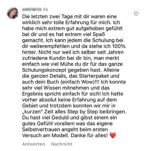 Wimpernverlängerung Wimpernschulung Bonn Kundenfeedback 1